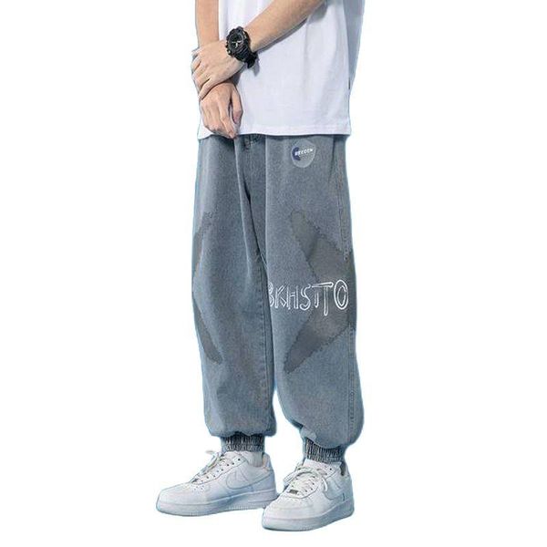 

men's jeans 2021 designer hip-hop summer loose large size 4xl harem pants streetwear man's baggy man, Blue