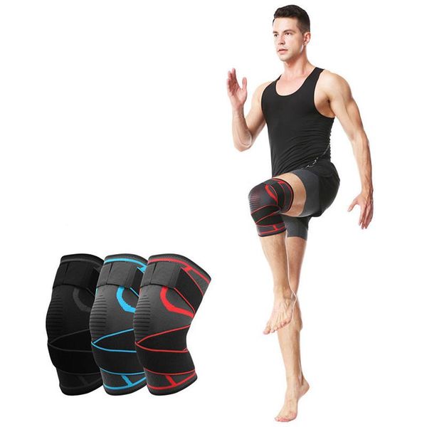 

1 pcs sports knee support crossfit adjustable knee brace pads fitness sports basketball protector sleeve bandage kneecap, Black;gray