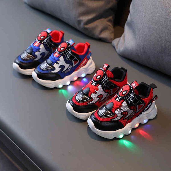 

baby shoes 21 boys cartoon luminous shoelace light girls casual children's sports led, Black