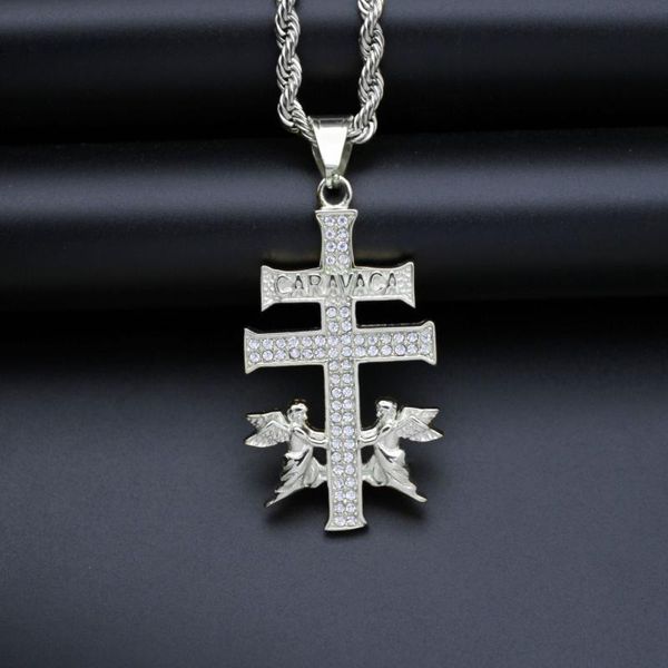 

pendant necklaces creative cross angel hip hop rock necklace for men and women casual party jewelry gift, Silver