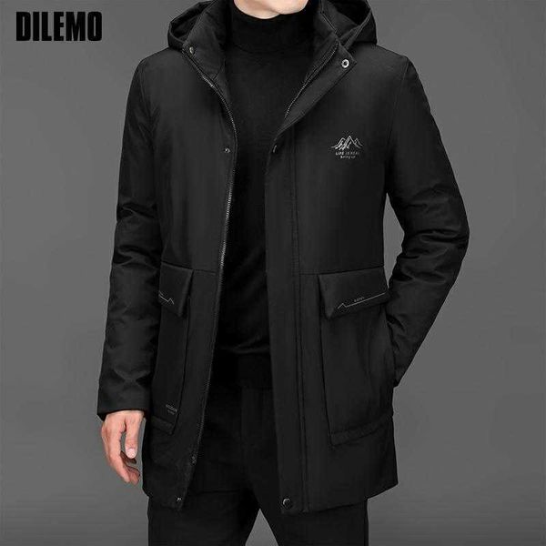 

men's hooded casual parker jacket, windbreaker, coat, high-quality coat, Black