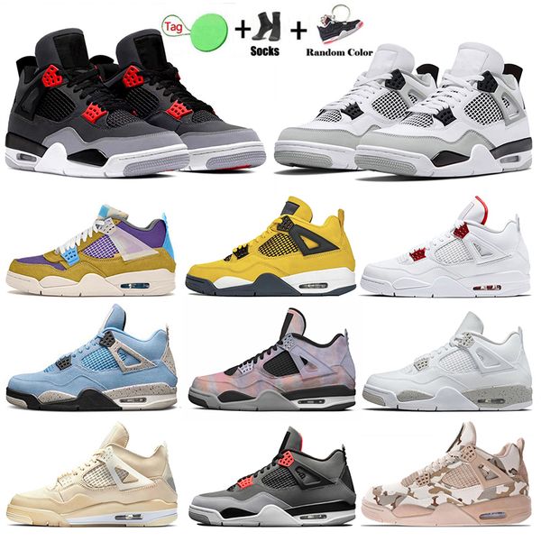 

basketball shoes jumpman 4 4s women mens trainers zen master white oreo sail 2022 infrared military black black-cat fire red sports sneakers, White;red