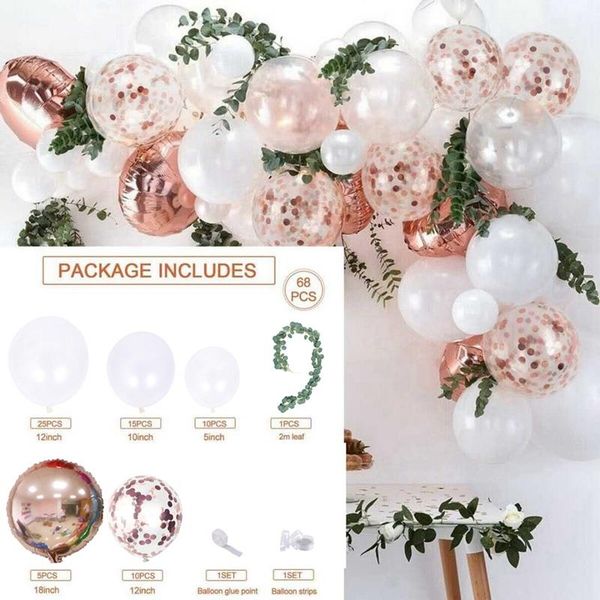 

rose gold arch balloon garland kit white latex baby shower wedding party decor