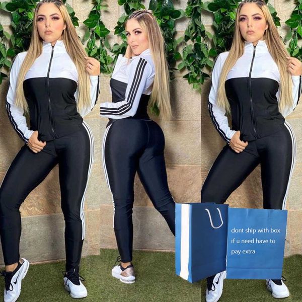 

tracksuits women two piece pants fashion striped pattern contrast color womens casual sweatsuit breathable running outfits, White