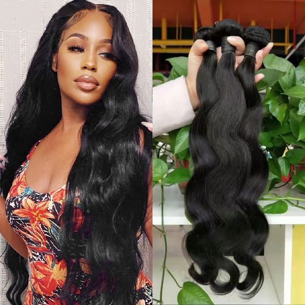 

mongolian hair weave body wave bundles natural black 3pcs/lot 100% remy human hair extensions