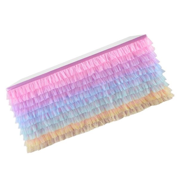 

table skirt stylish creative desk party supplies ornament for wedding birthday home (183x77cm)