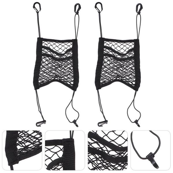 

car organizer 2pcs portable seats net storage pockets purse holder