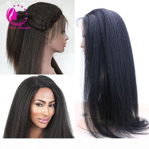 

natural looking light yaki straight front lace human hair wigs for black women 100% human hair lace front wig with baby hair, Black;brown