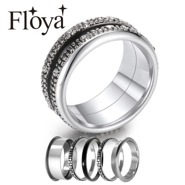 

cluster rings floya black bijoux femme original stackable band ring various match arctic symphony collection jewelry bague mujer, Golden;silver