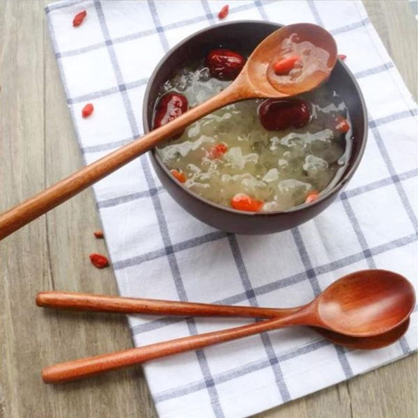 

forks 19cm wooden spoon cooking bamboo wave pattern kitchen utensil tool soup teaspoon catering for