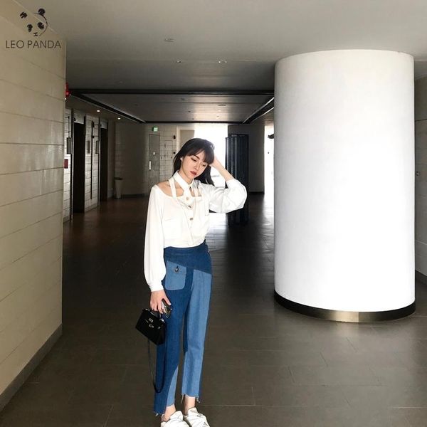 

women's jeans for women mom high waist woman elastic plus size stretch female washed denim skinny pencil pants, Blue