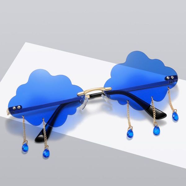 

sunglasses personalized cloud shape women exaggerated style rain sun glasses shopping ins fashion outdoor holiday trip stylish, White;black
