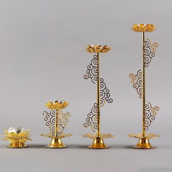 

candle holders iron holder stand tealight metal vintage christmas gold chandelier bougeoir dining table decor zp50zt