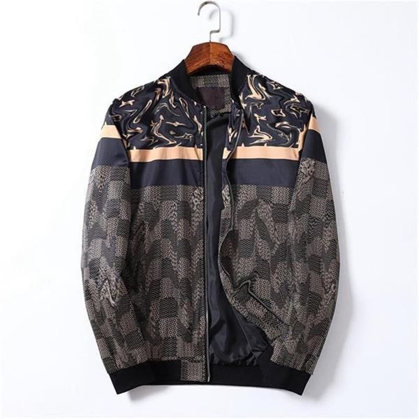 

2021 mens designer jacket striped slim print pocket wind casual baseball jackets zipper hoodies coats size m-3xl 28, Black;brown