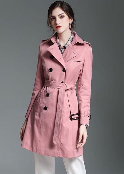 

women long trench coat luxury windbreaker waterproof solid color english style womens autumn winter jackets, Tan;black