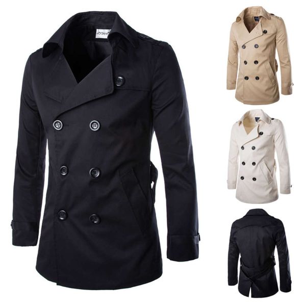 

2020 autumn new style windbreaker fashion trend large size medium length men's coat, Black;brown