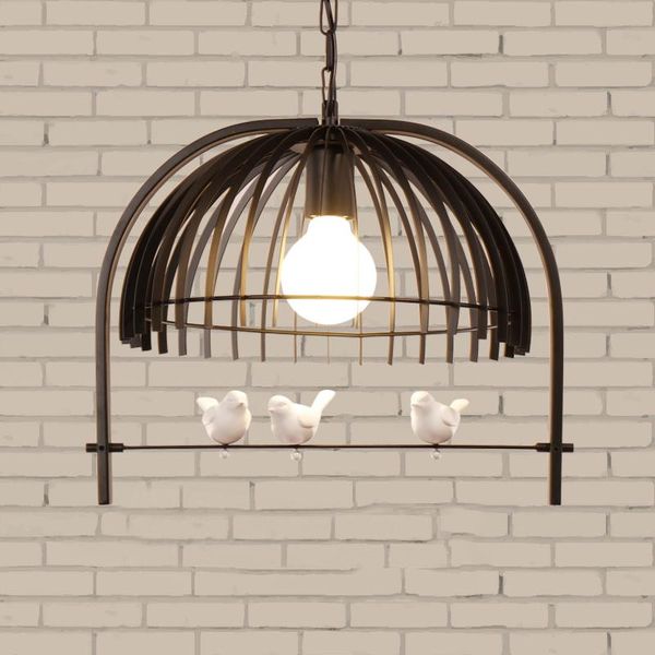 

nordic modern pendant lights iron birdcage hanglamp for bedroom dining room loft decor luminaire suspension e27 light fixtures
