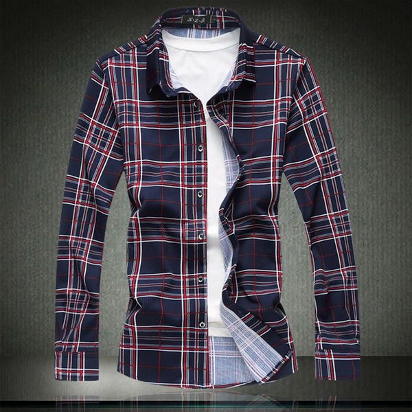 

men high plaid quality shirts 2021 new men long sleeve lyocell material checkered shirts large size -4xl 5xl 6xl 7xl #9716, White;black