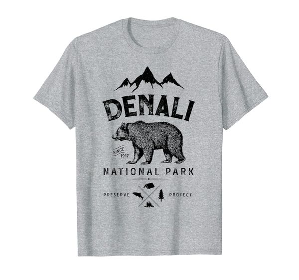 

denali national park and preserve t shirt us alaska vintage, White;black