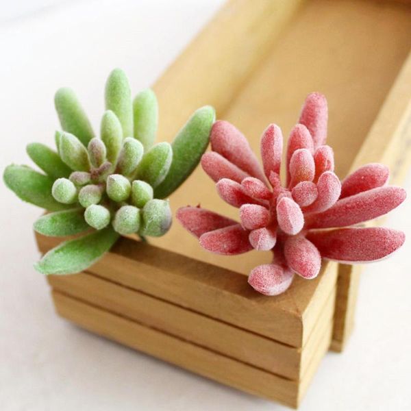 

decorative flowers & wreaths artificial succulents flocking small craft floristry decoration plastic plants for home creative furnishings