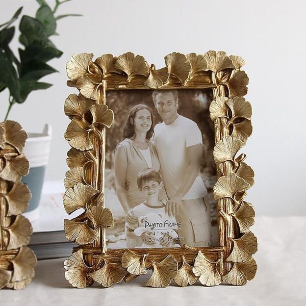 

frames nordic murals po frame golden square pendulum ornaments creative home furnishing resin picture decoration