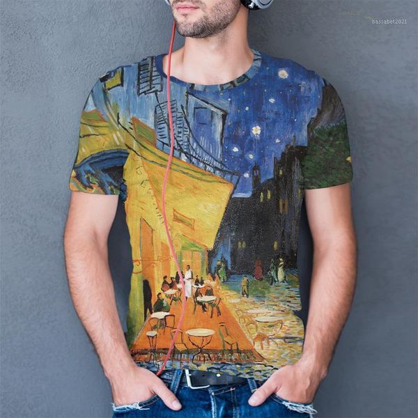 

men's t-shirts 2021 t-shirt 3d printing male/female o-neck short-sleeved summer vertigo colorful geometric stitching clothi, White;black