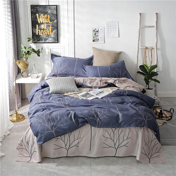 

simple 3/4pcs bedding sets duvet cover bed sheets pillowcases twin full  king comforter cover fashion tree bedclothes