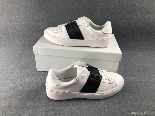 

fashion designer shoes mens women sneaker casual shoes with rivets man shoe woman boy girl lady shoes for, Black