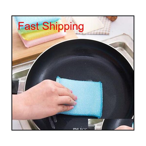 

4pcs/pack household cleaning tools multi-purpose antibacterial non stick oil dishwashing magic sponge brus jllsop xhlight