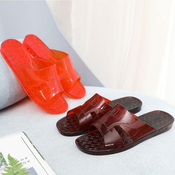 

slippers summer for women vintage big size sandals non-slip soft platform shoes casual pvc indoor bathroom, Black