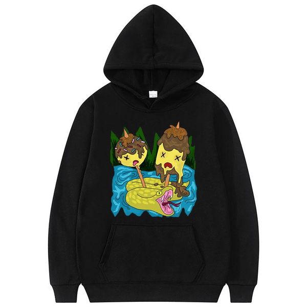 

men's hoodies & sweatshirts 2021 sell fashion hoodie princess bubblegum rock print adventure couple daily loose sweatshirt, Black