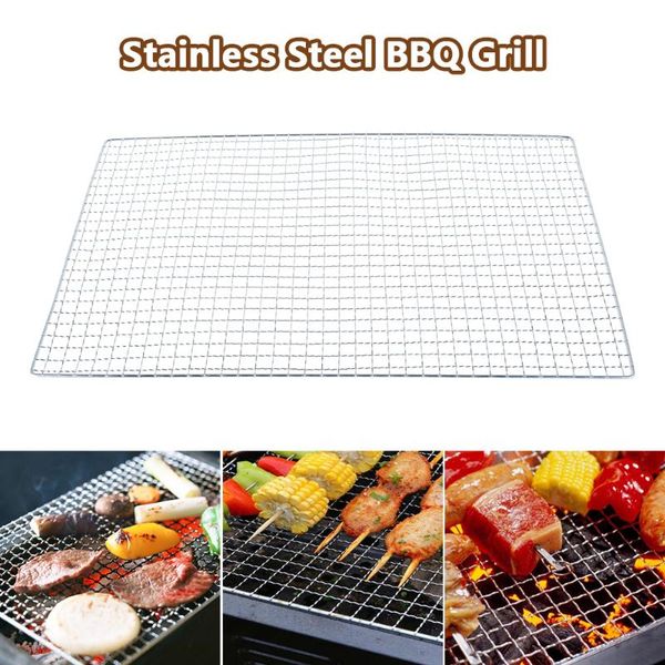 

tools & accessories stainless steel bbq mat net grid shape square rectangle grill grilling mesh wire outdoor cooking barbecue