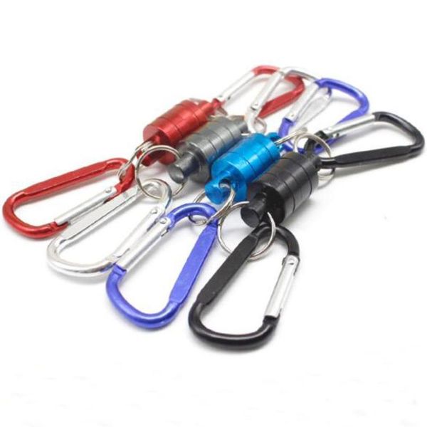 

useful strong magnetic buckle hook carabiner portable outdoor fishing release lanyard cable pull 4kg for fly tying tack jllrld