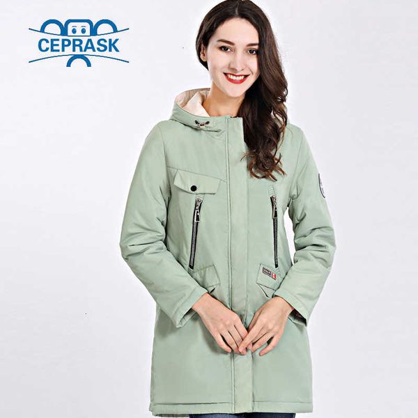 

spring autum new women's coat thin women parka long plus size windproof hooded warm cotton jackets ceprask 201006, Black