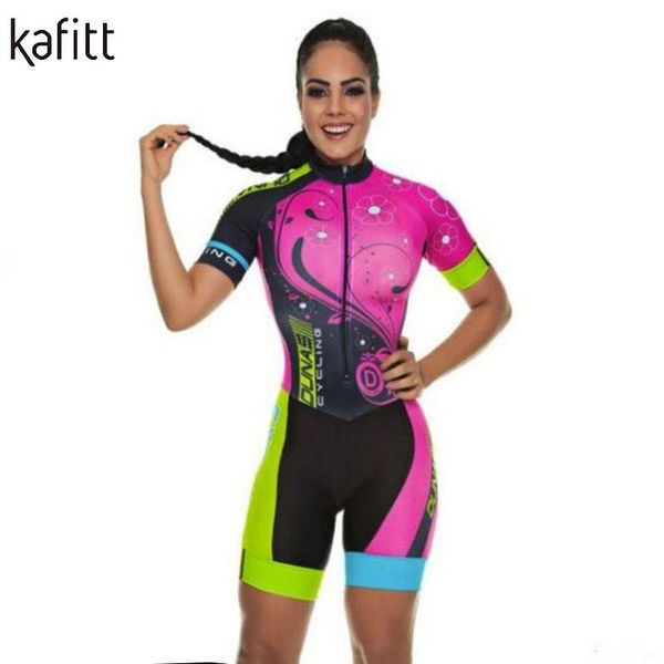 

racing sets kafiprofessional team triathlon women's short-sleeved cycling jersey set ropa ciclismo feminina tights jumpsuit sweatshirt, Black;blue