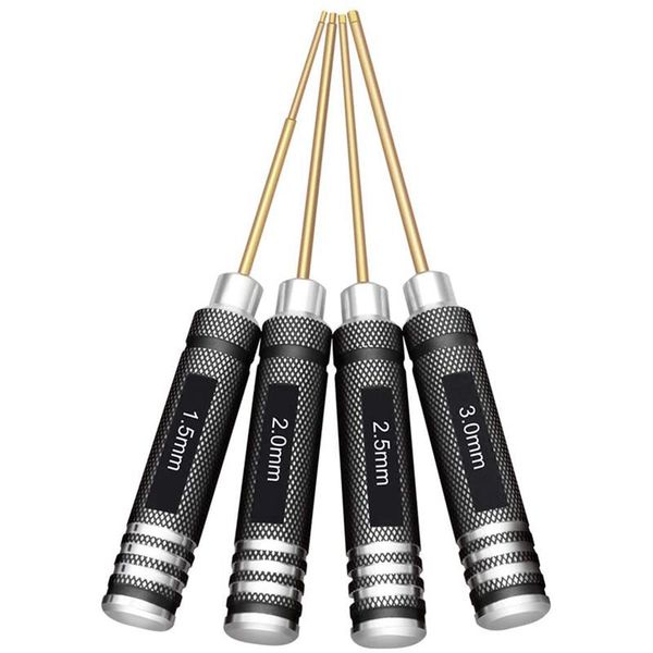 

hand tools ayhf-4 pcs 1.5 / 2.0 2.5 3.0 mm hex screwdriver set titanium wrench tool for multi-axis fpv rc