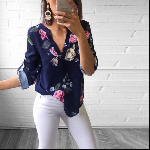 

womens v neck floral blouse boho beach summer ladies casual shirt elegant female playa harajuku blusas feminina elegante, White