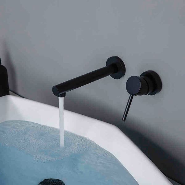

bathroom sink faucets modern and cold wall-mount round single hole switch ceramic vae in alba matt black jfjl