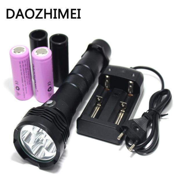 

8000lm 5* xm-l2 led scuba diving underwater 80 meter torch waterproof diver portable lantern 26650 battery +charger