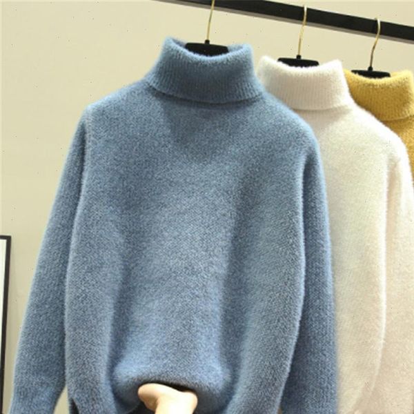 

autumn winter long sleeve pullover sweater women casual solid color turtleneck ladies wool sweaters clothes women 2021 new, White;black