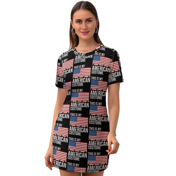

casual dresses american flag dress short sleeve autumn bodycon female pattern spandex vintage one-piece, Black;gray
