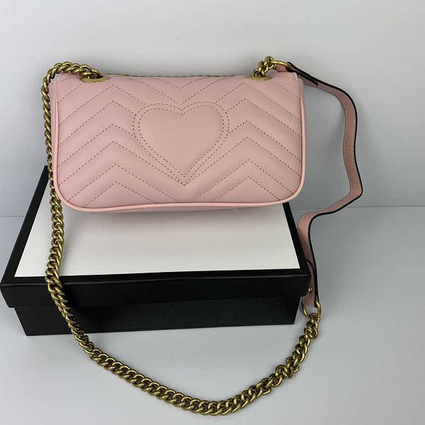 

classic flower fashion women love heart v wave pattern satchel designer bag chain handbag crossbody purse lady tote bags come with gift bag