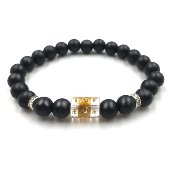

special offer 70% off selling bracelet 6 words truth 8mm buddha pearl natural stone bracelet, Black