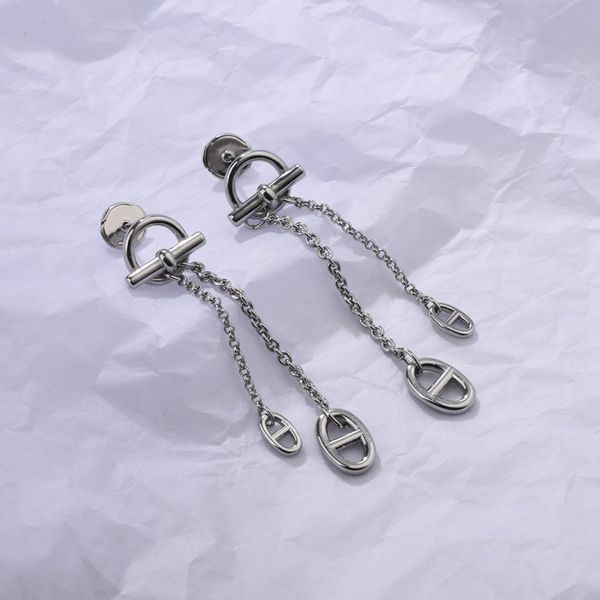 

design jewelry pig 2021 net red same recommended pig nose tassel earrings, Golden