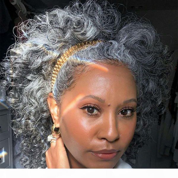 

easy ponytails silver grey human hair ponytail, Black