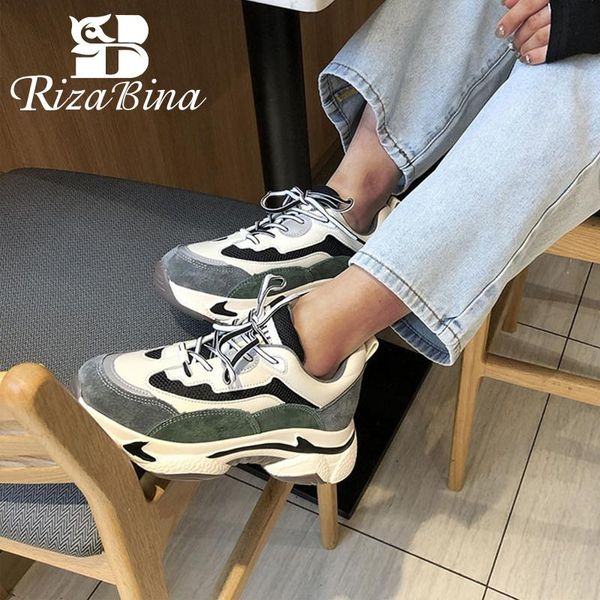 

dress shoes rizabina size 35-41 women sneaker fashion high heel casual mixed color daily platform hiking lady street footwear, Black