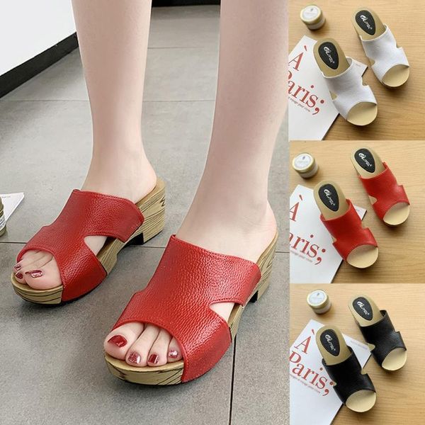 

dress shoes fashion women summer beach slip-on shoe fish mouth breathable sandals wedges 2021 sandaliasÂ deÂ veranoÂ paraÂ mujerÂ m27, Black