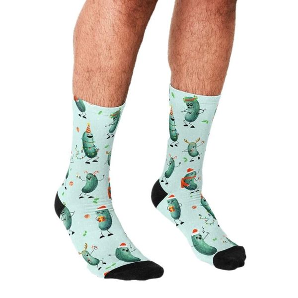 

men's socks funny holiday pickle party men harajuku happy hip hop novelty cute boys crew casual crazy for, Black