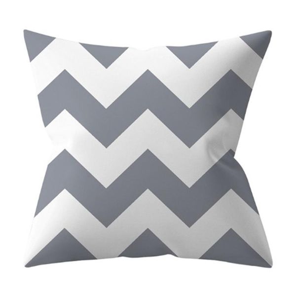 

pillow case grey geometric polyester cover silver sofa cushion