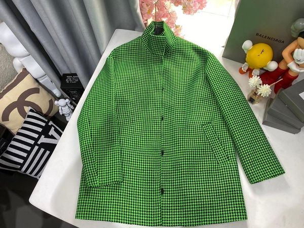 

women's jackets 2021 winner female loose wool jacket coat for ladies green plaid outerwear rmsx 9.05, Black;brown